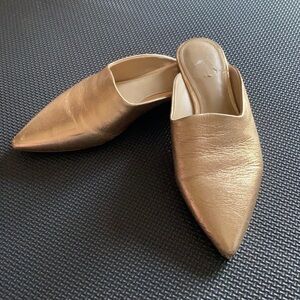 Marc Fisher Gold Mules